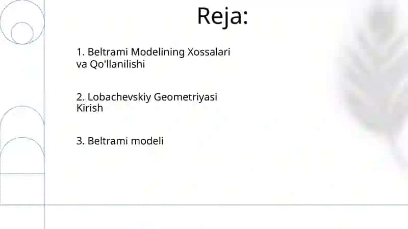 Lobachevskiy tekisligida Beltrami modeli 2