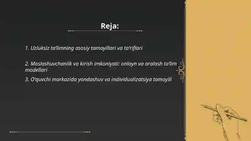 Uzluksiz ta’lim tamoyillari va global tendensiyalar 2