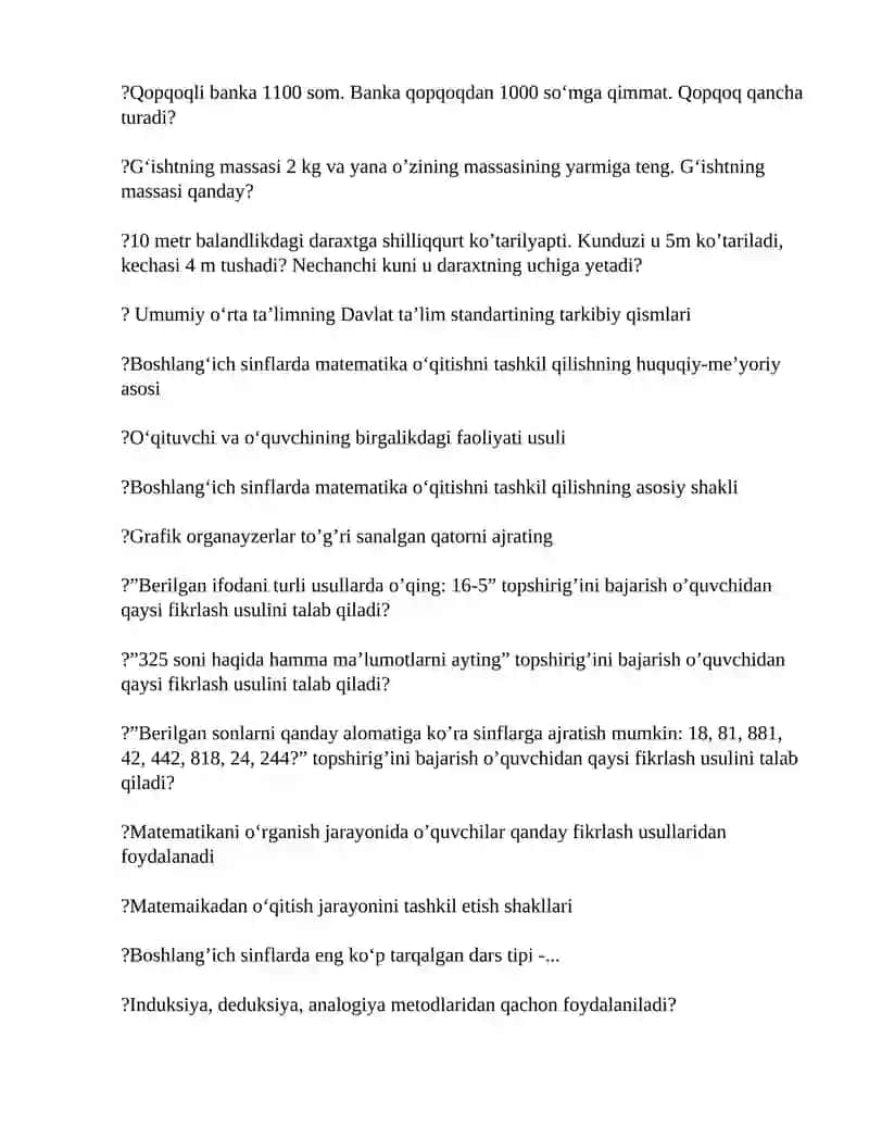 METHODS OF TEACHING ELEMENTARY MATHEMATICS_2 UZ 2