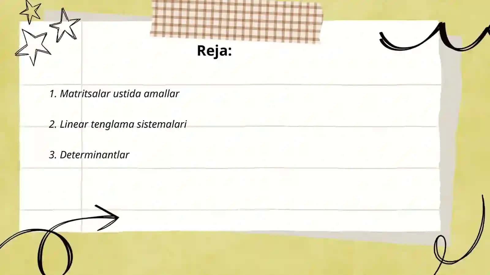 Matritsalar ustida amallar 2
