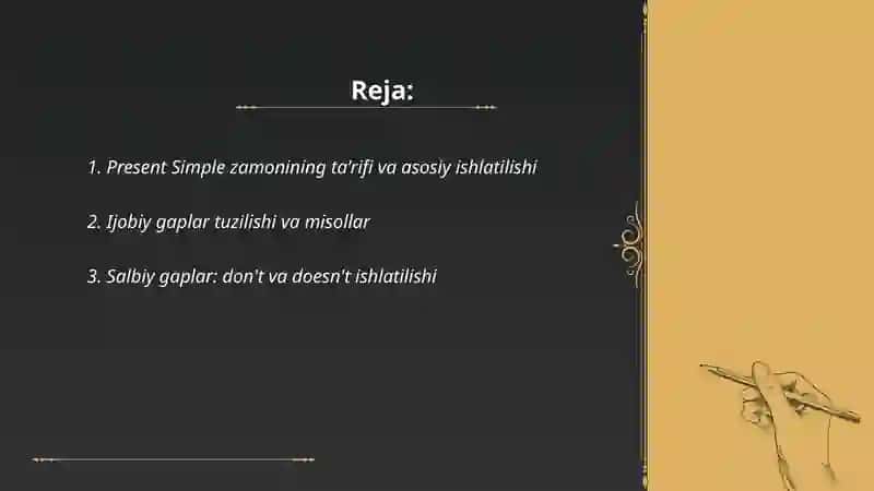 Ingliz tilidan present simple mavzusi 2
