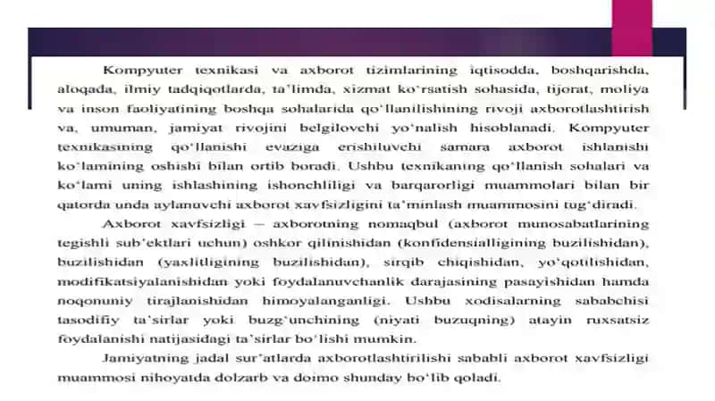 Raqamli xavfsizlik. 2