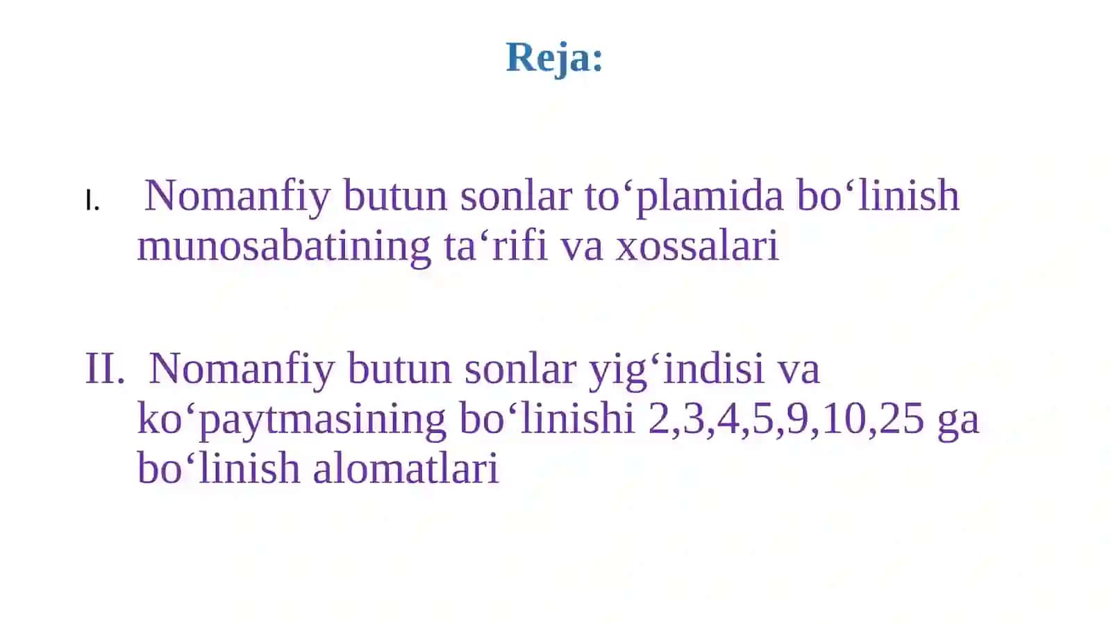 Sonlarning bo‘linishi 2