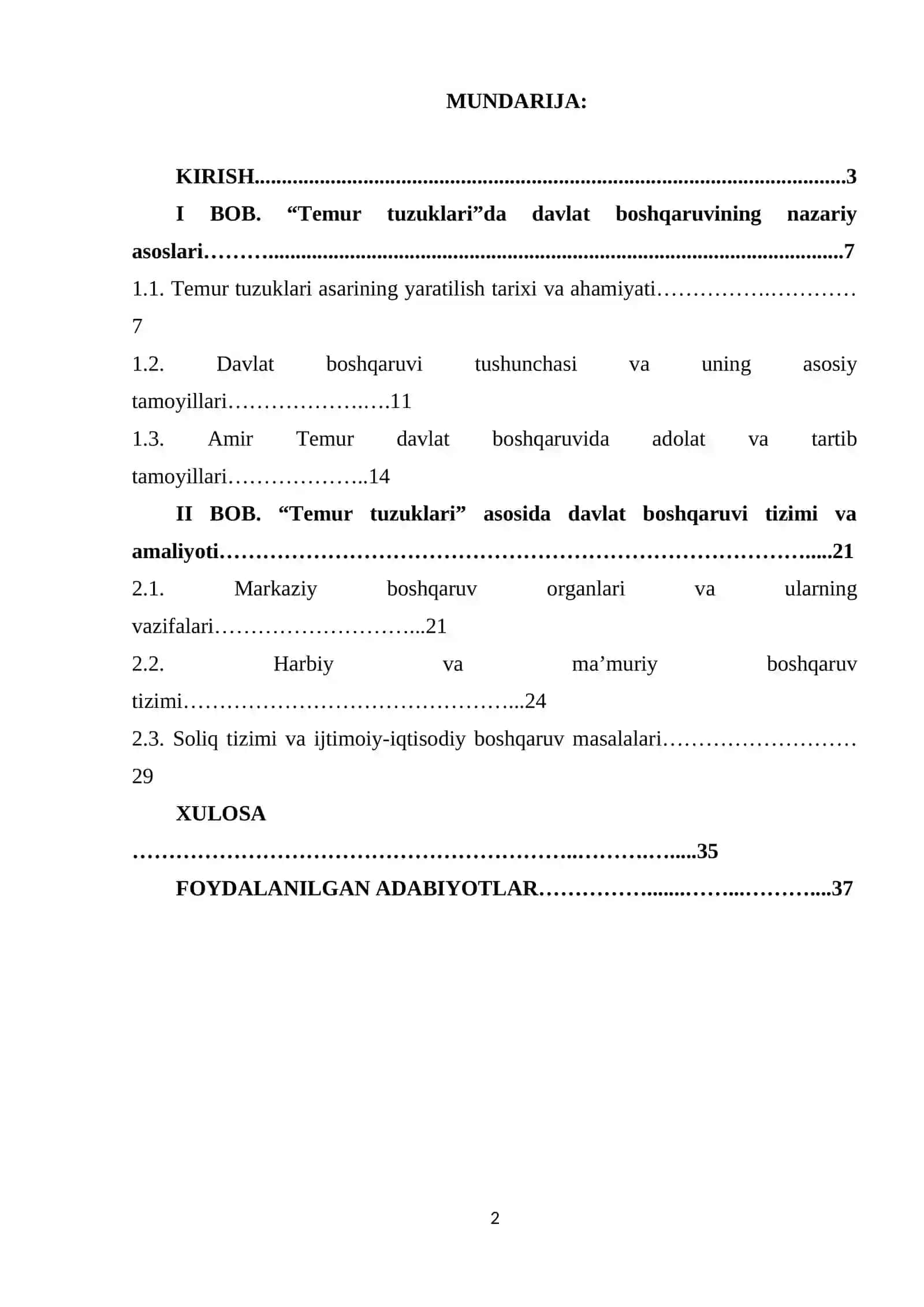 "Temur tuzuklarida" davlat boshqaruvi masalalari 2