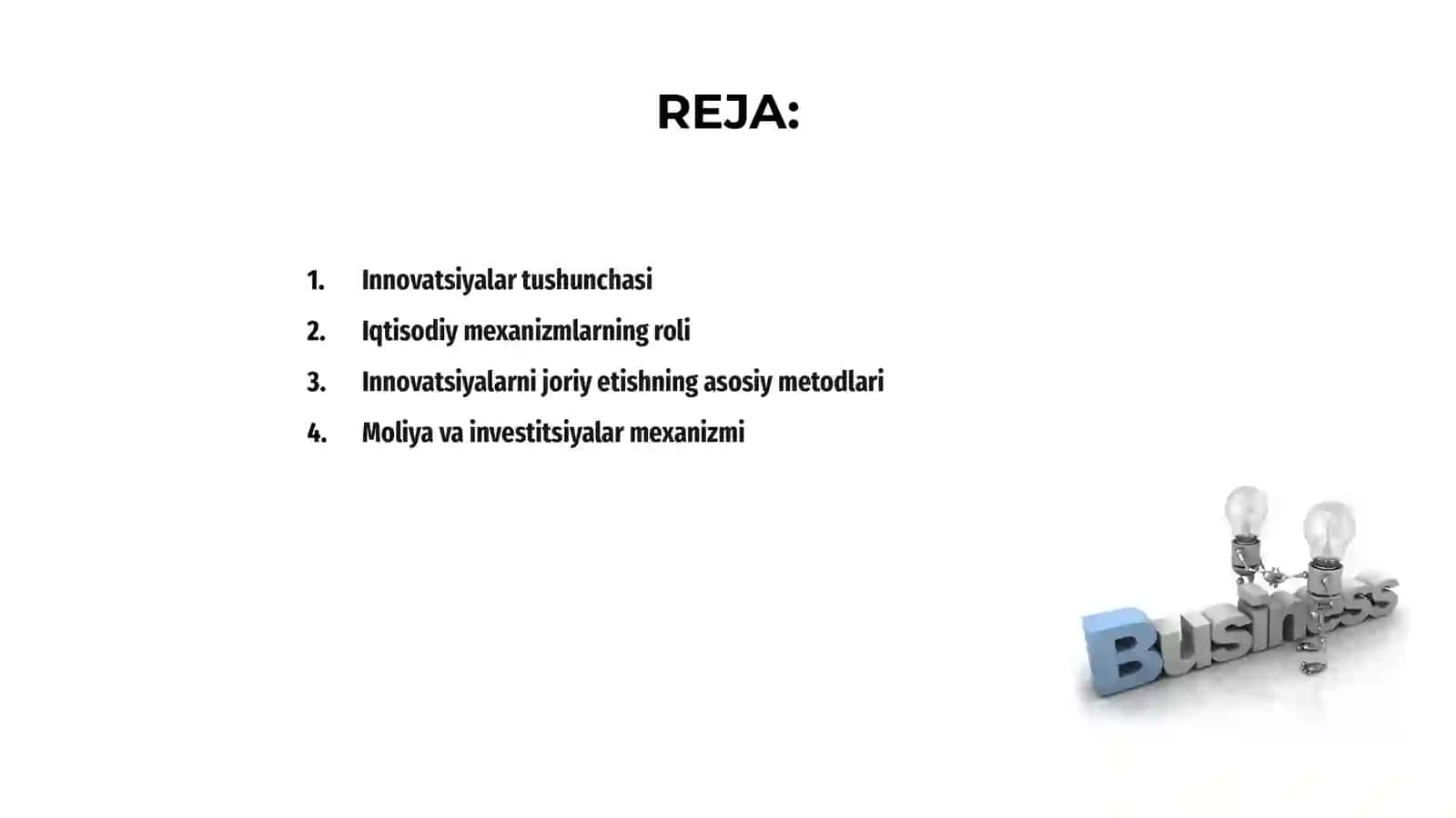 Innovatsiyalarni joriy etishning iqtisodiy mexanizmi 2