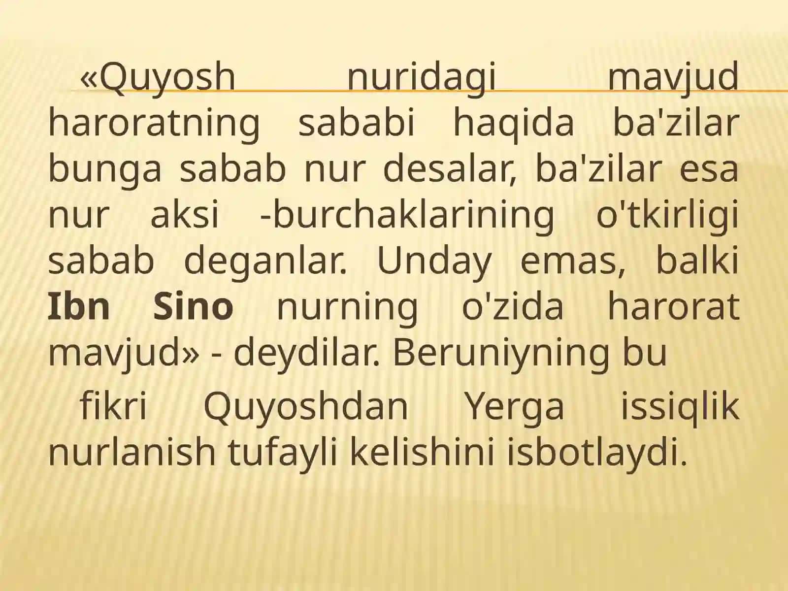 Yorug’lik hodisalari haqida Beruniy va Ibn Sino fikrlari 2