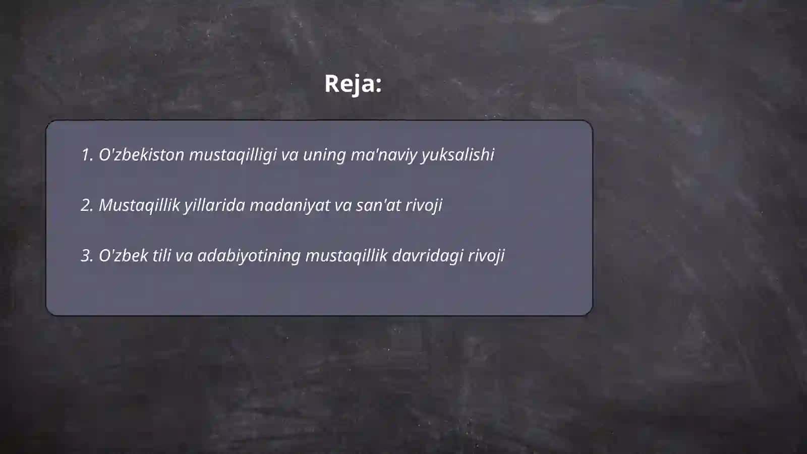 O'zbekistonning manaviy va madaniy taraqqiyoti 2