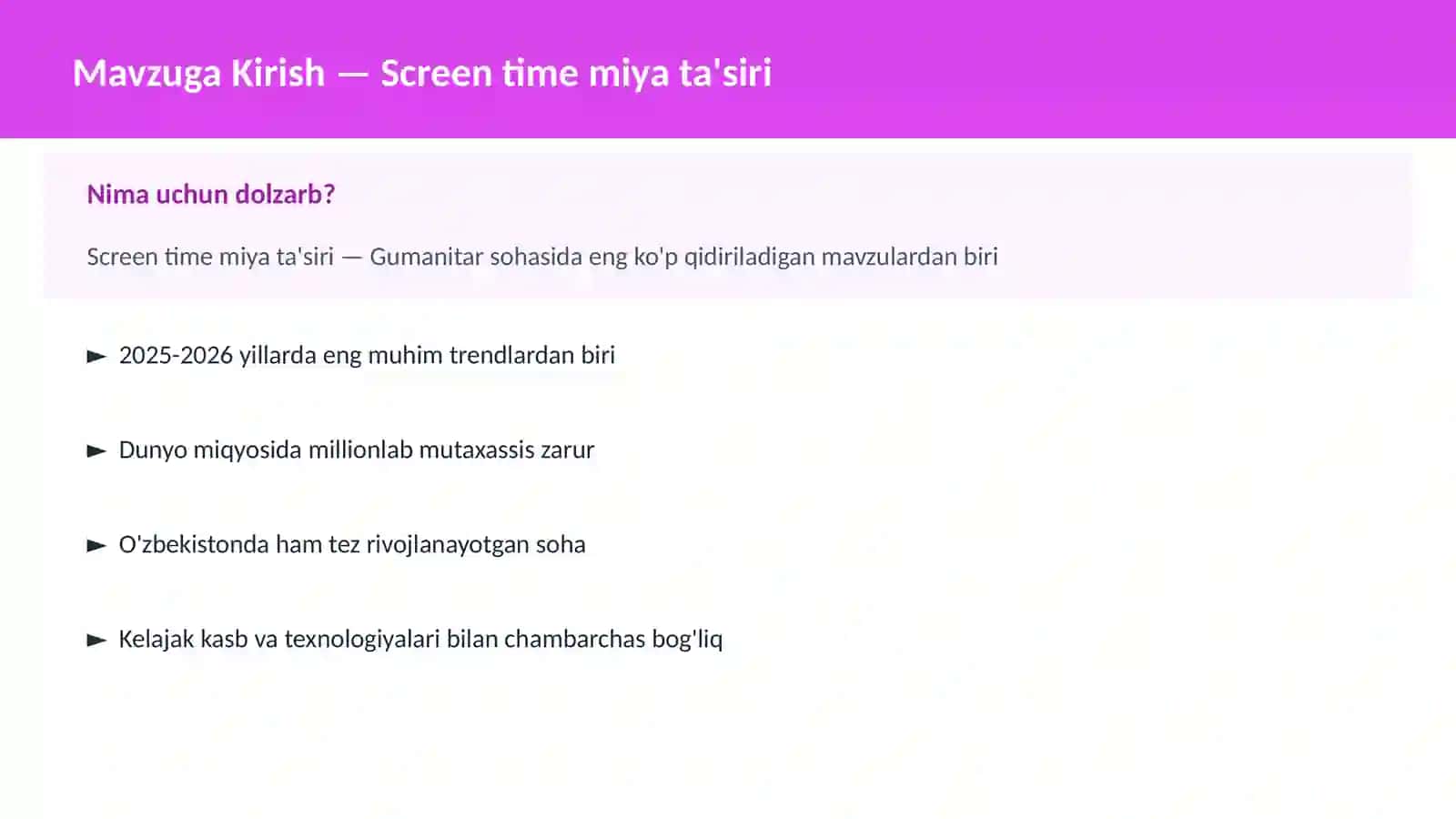 Screen time miya ta'siri 2