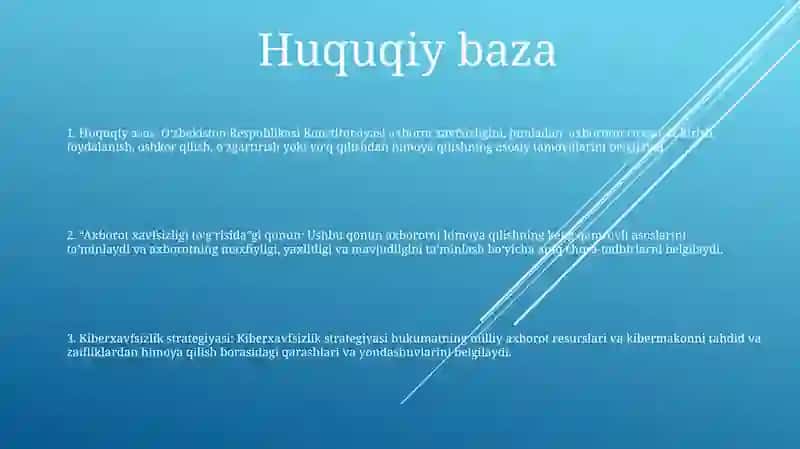 O'Zbekiston Respublikasi Axborot Xavfsizligini Ma‘Naviy Va Huquqiy Asoslari 2