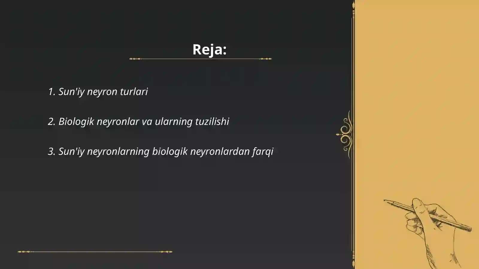 Suniy neyron turlari va ularning biologik neyronlardan farqi 2
