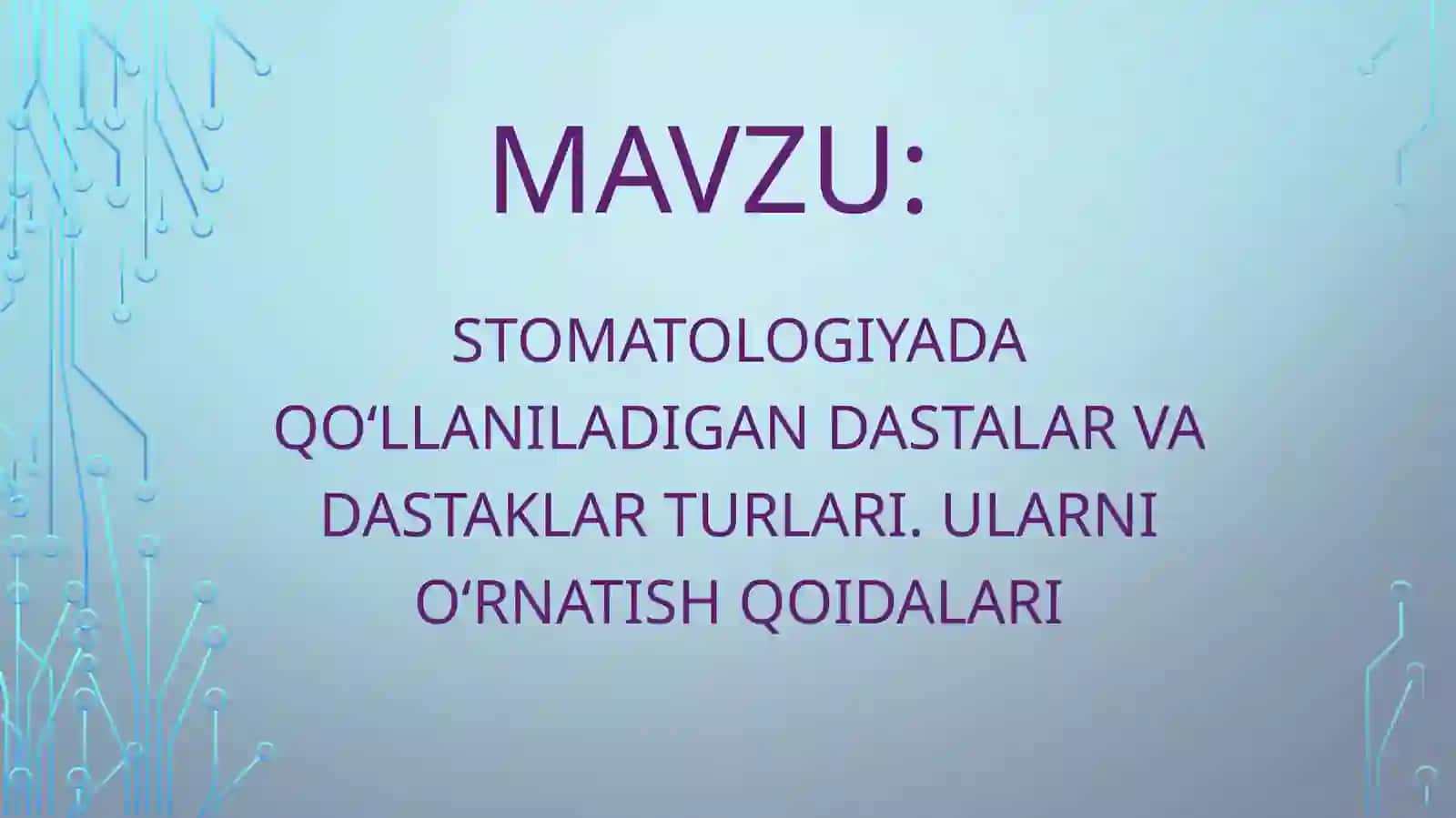 “Preklinikrestavratsionstomatologiya”fanidanAmaliymashgulot№3 2