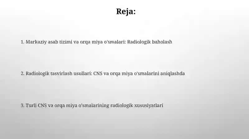 Markaziy nerv sistemasi va umurtqa o‘smalari(radiologiya faniga oid) 2