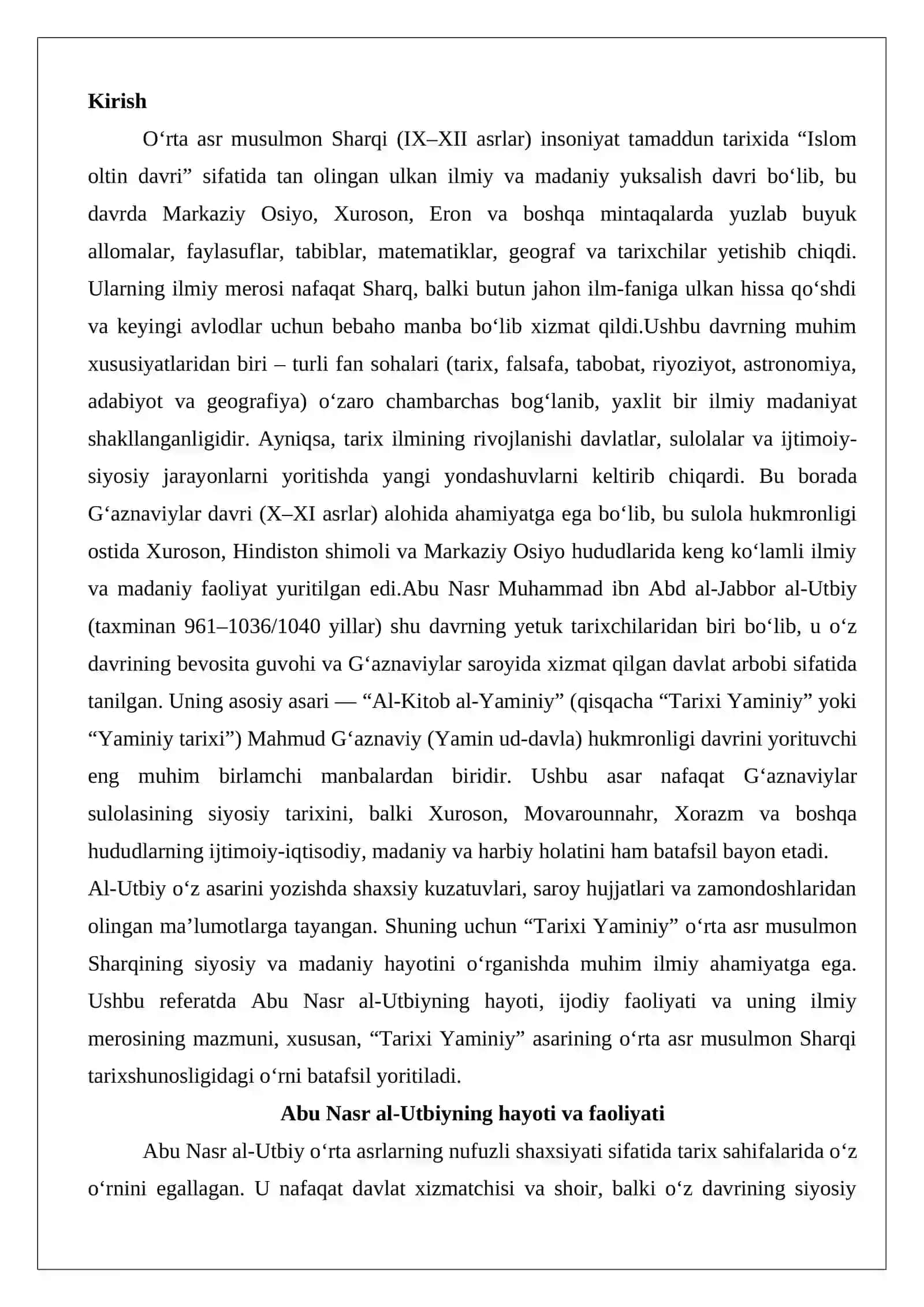 Abu Nasr al-Utbiyning hayoti va faoliyati 2