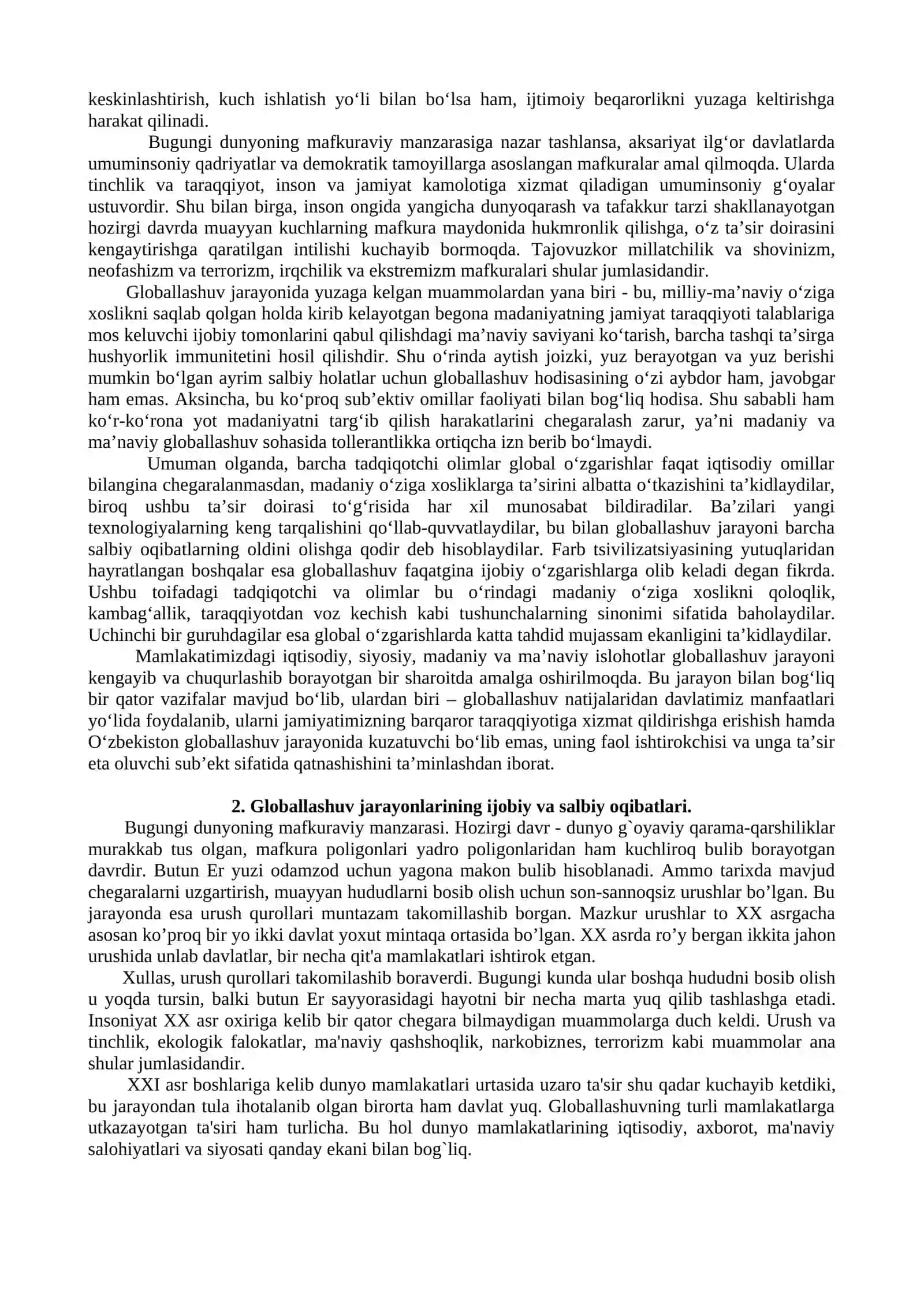 GLOBALLASHUV JRAYONLARI VA UNING ZAMONAVIY SHAROITLARDA TARBIYAGA TA’SIRI 2