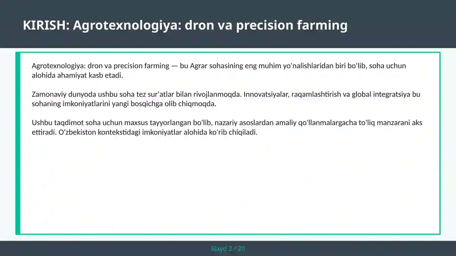 Agrotexnologiya: dron va precision farming 2