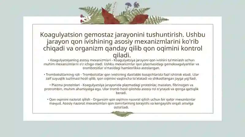 Koagulyatsion gemostaz 2
