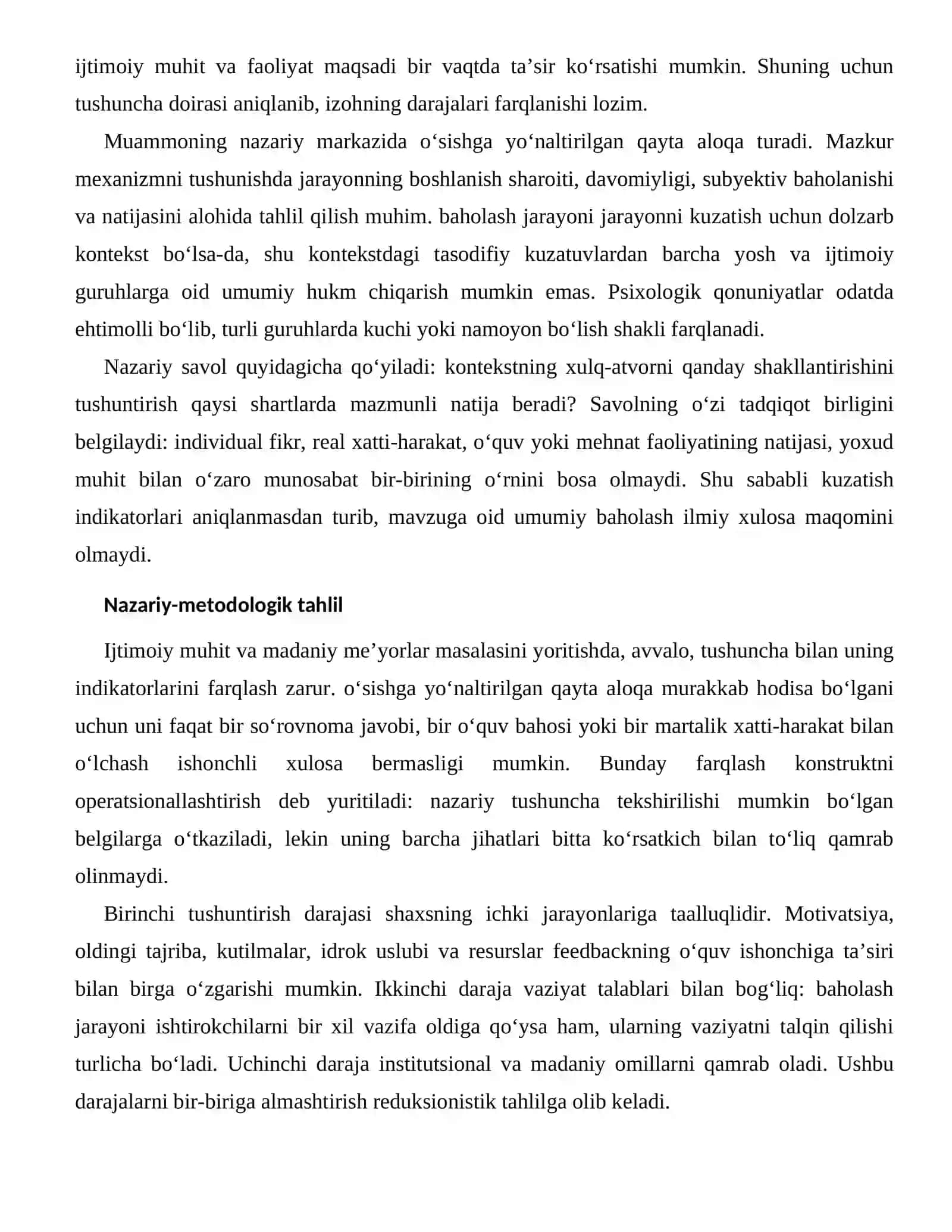 Feedbackning o‘quv ishonchiga ta’siri — Ijtimoiy-madaniy omillari 2