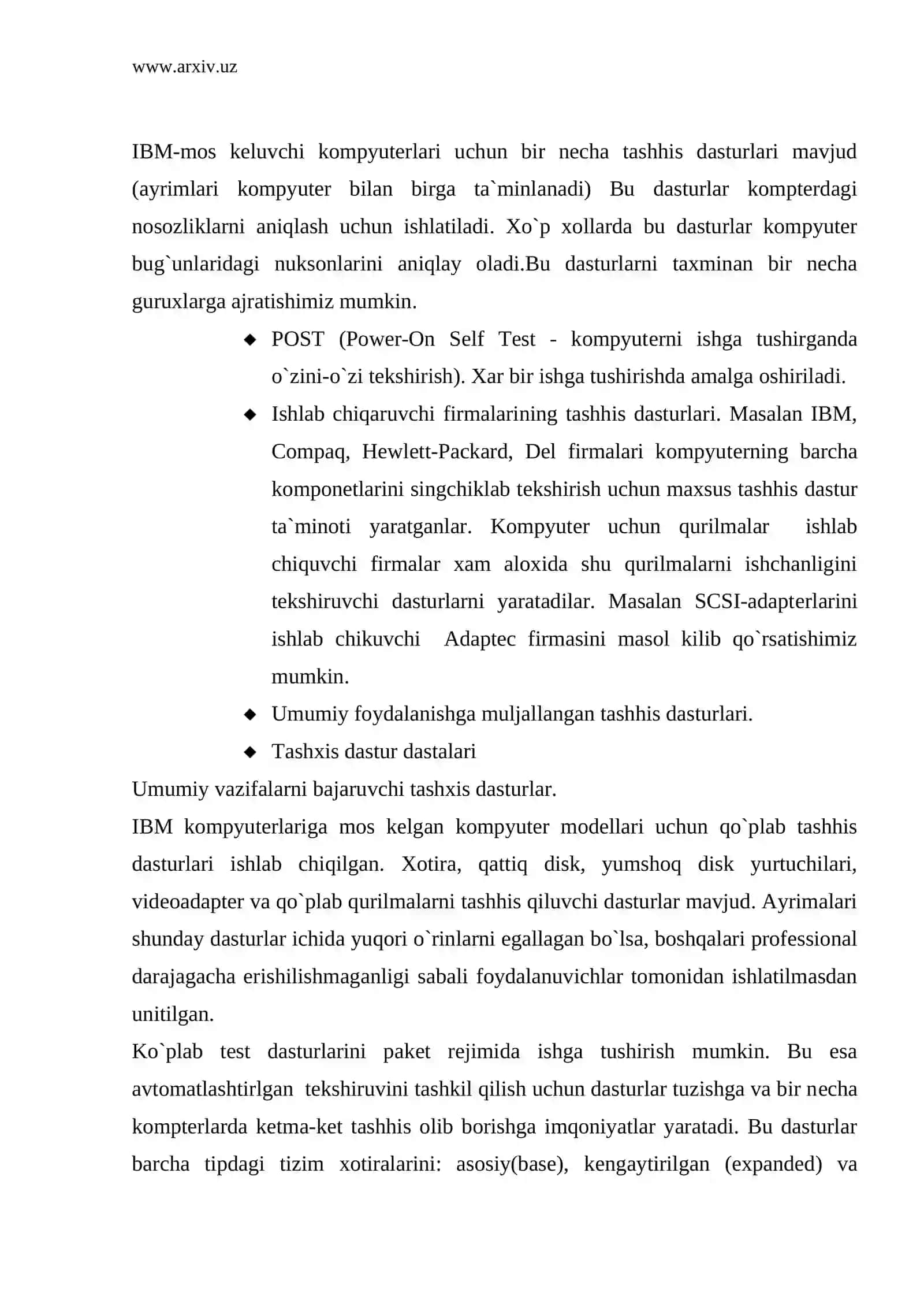 Tashxis dastur dastalari 2