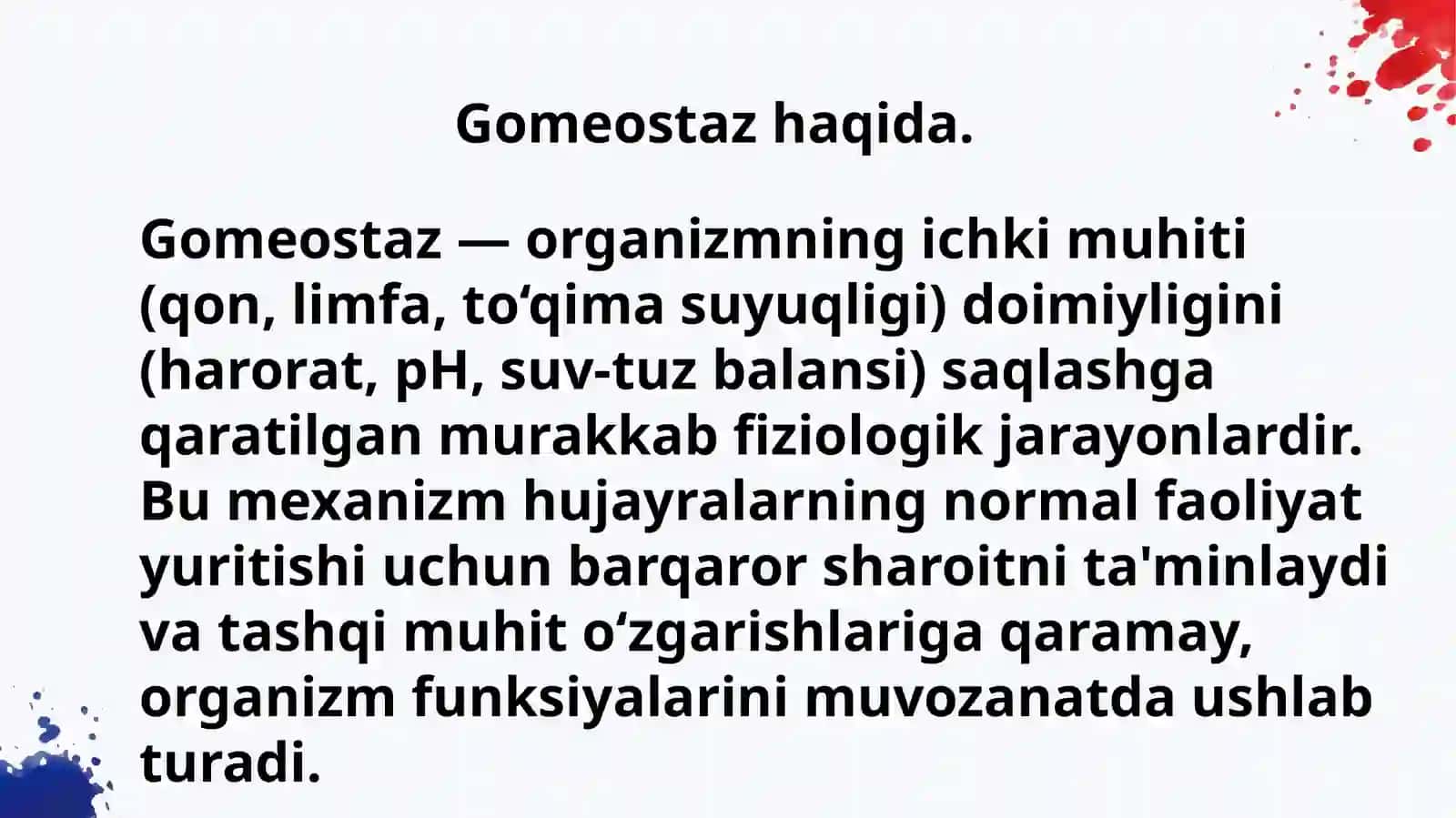 Gomeostaz va Qon 2
