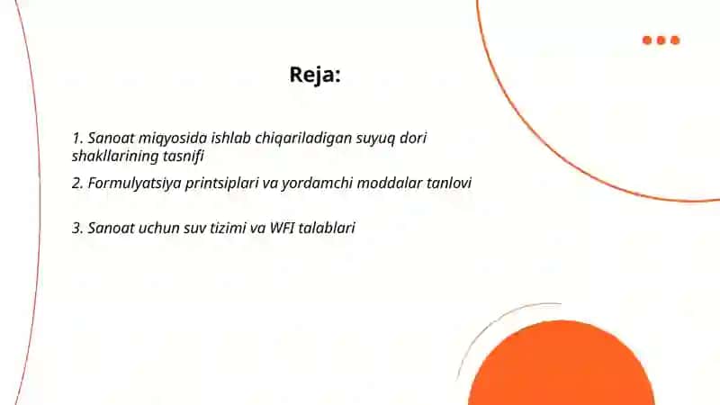 Sanoat miqyosida ishlab chiqariladigan suyuq dori shakllari 2