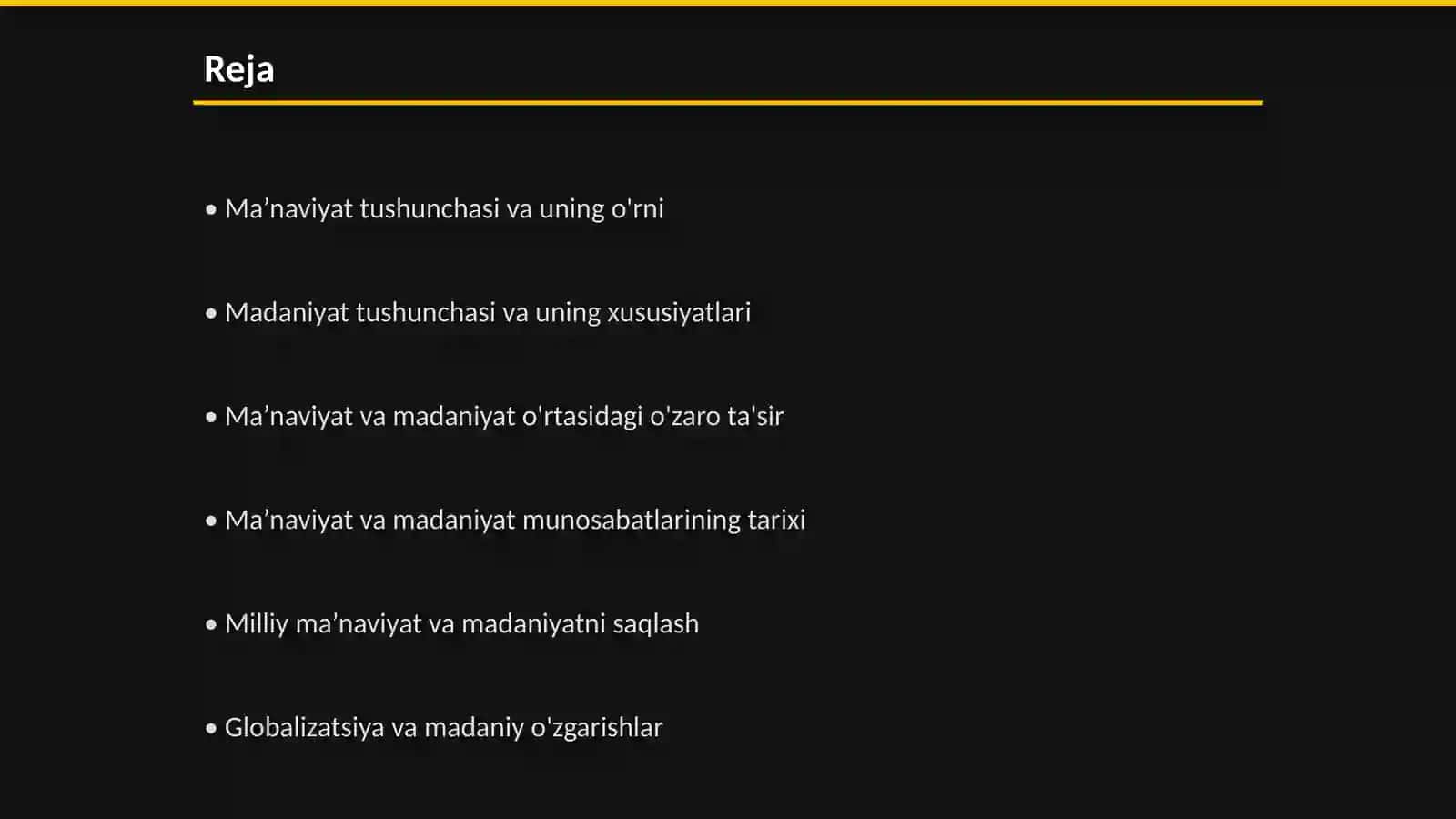 Ma’naviyat va madaniyat munosabatlari 2