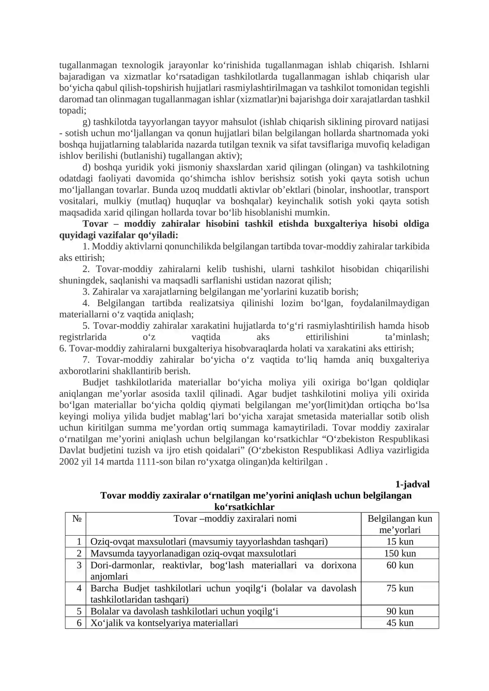 Byudjet tashkilotlarida tovar-moddiy zaxiralar hisobi 2