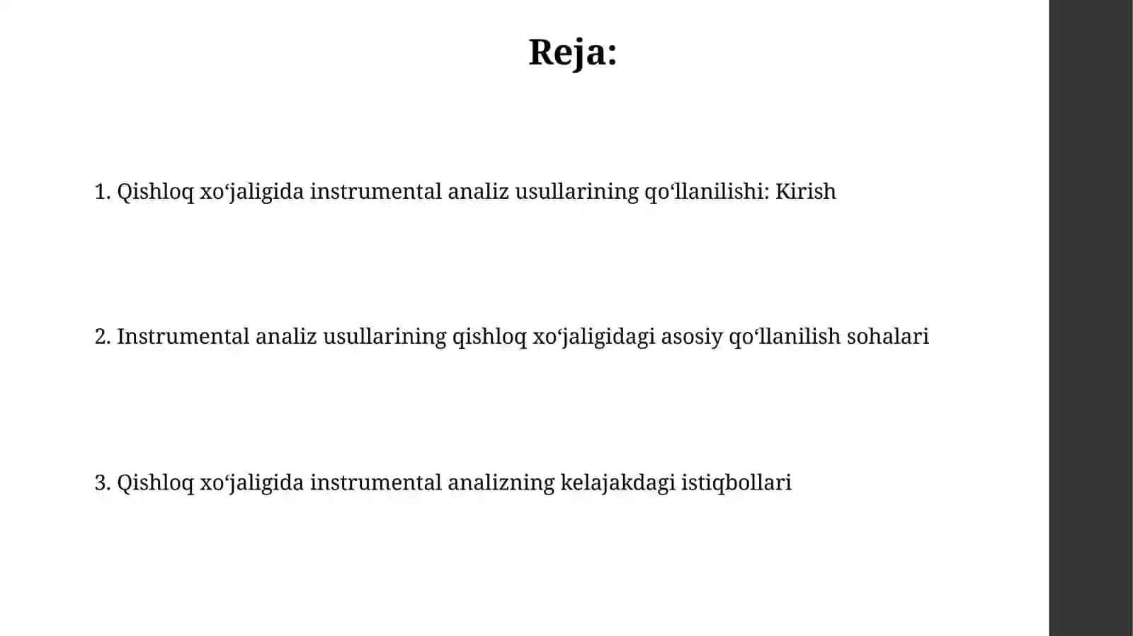 Qishloq xo'jaligi turli soxalarida taxlilning instrumentalmetodlariniqo'llash 2