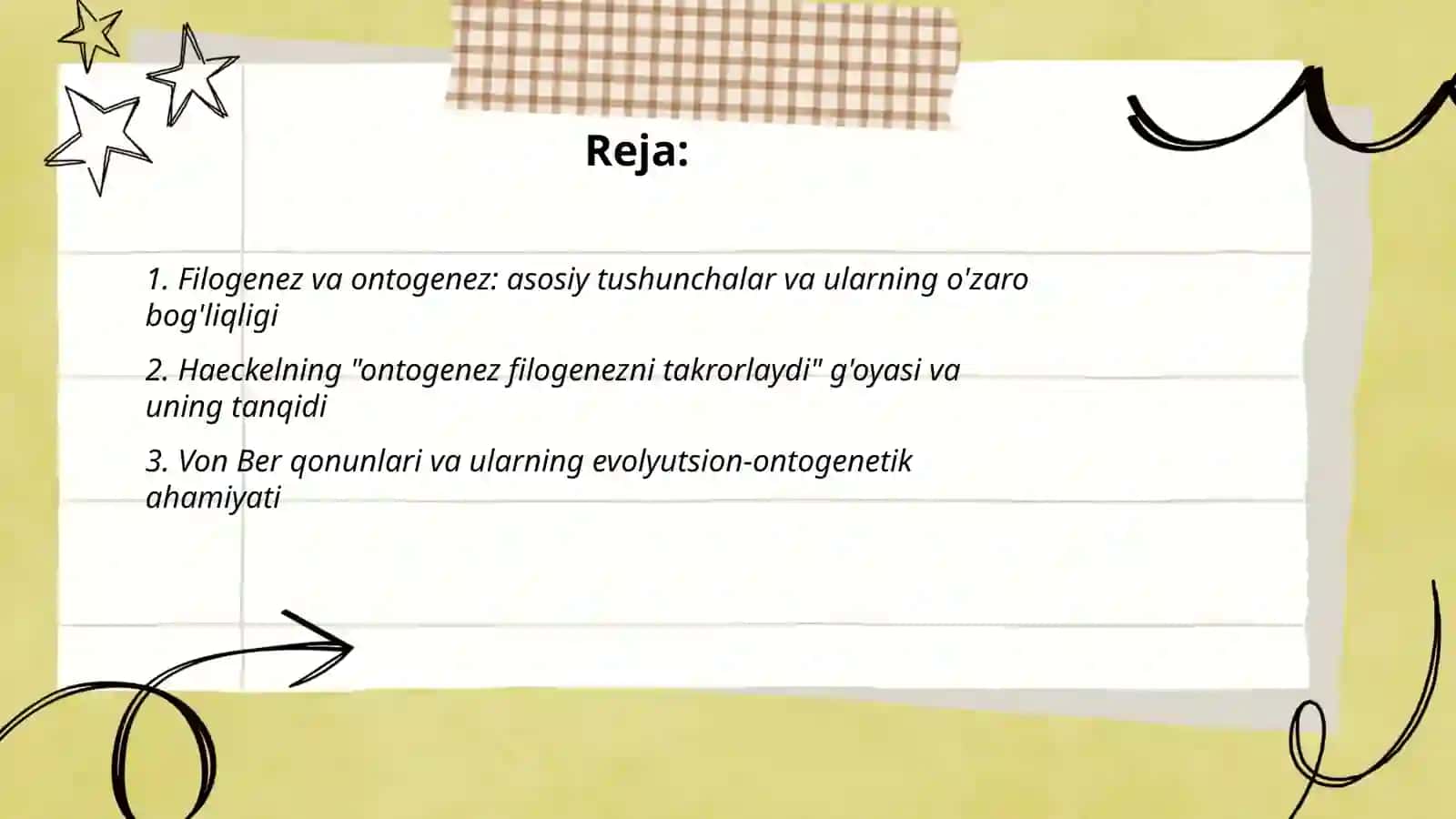 Filogenez va ontogenezning õzaro bog'liqligi 2