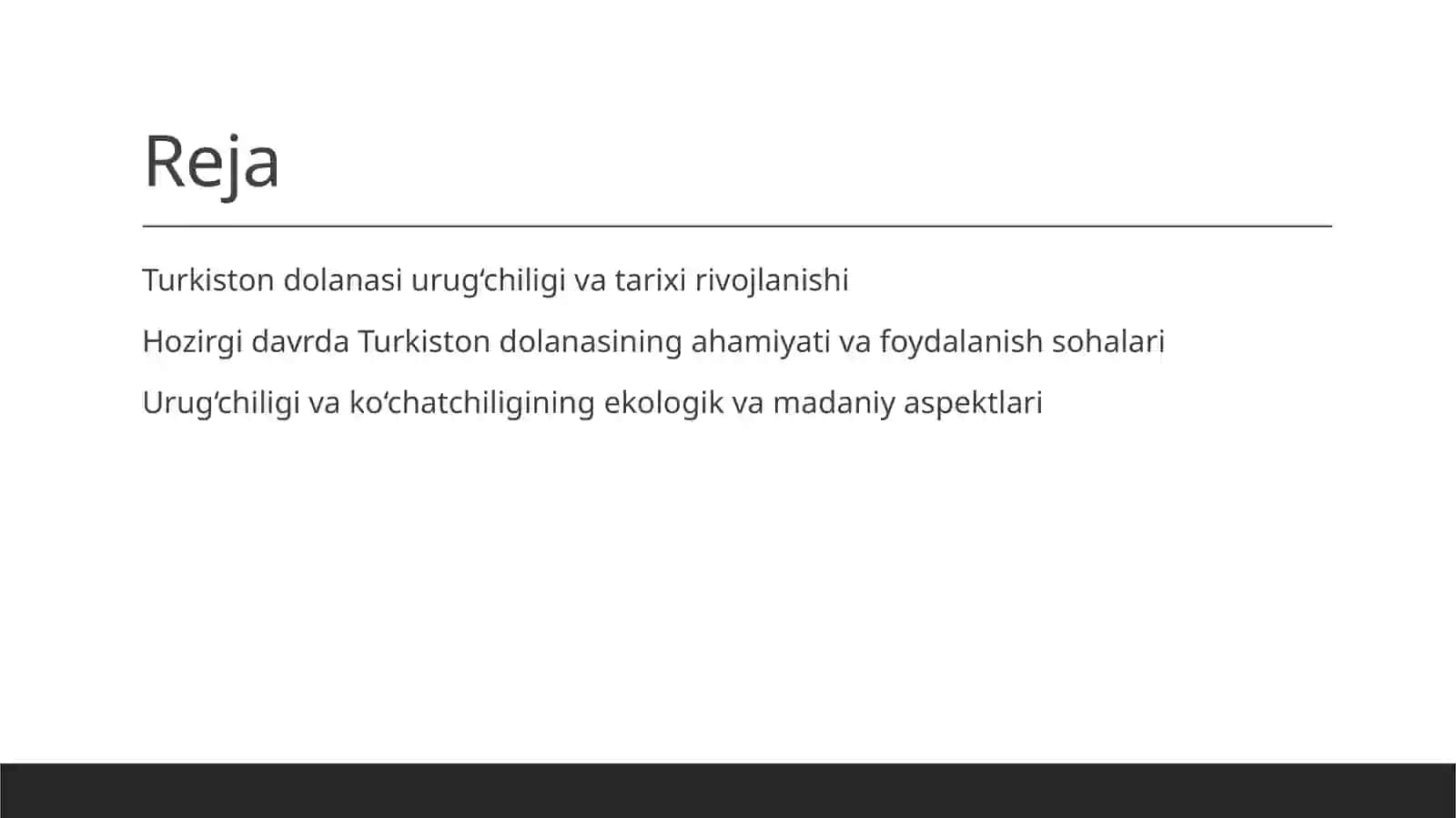 Turkiston dolanasi urug‘chiligi va tarixi rivojlanishi 2
