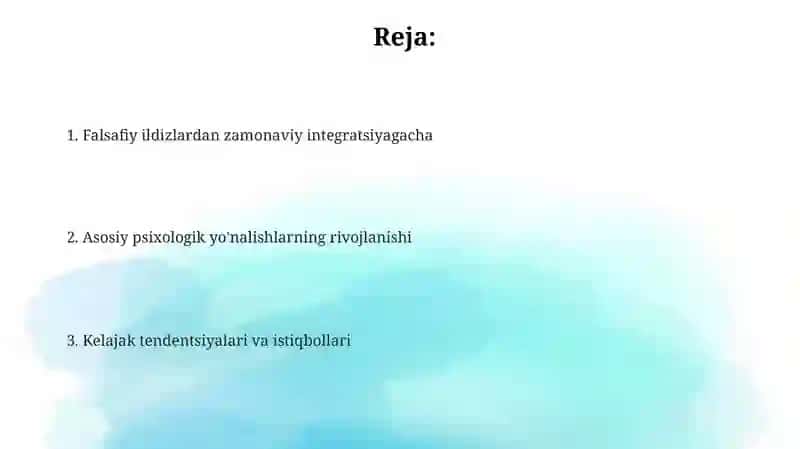 Psixologiya Fanining Predmeti Haqida Tasavvurlar Taraqqiyotining Asosiy Bosqichlari 2