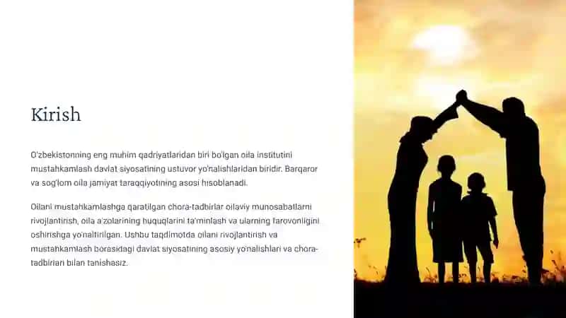Oilani Mustahkamlashga Qaratilgan Chora-tadbirlar 2