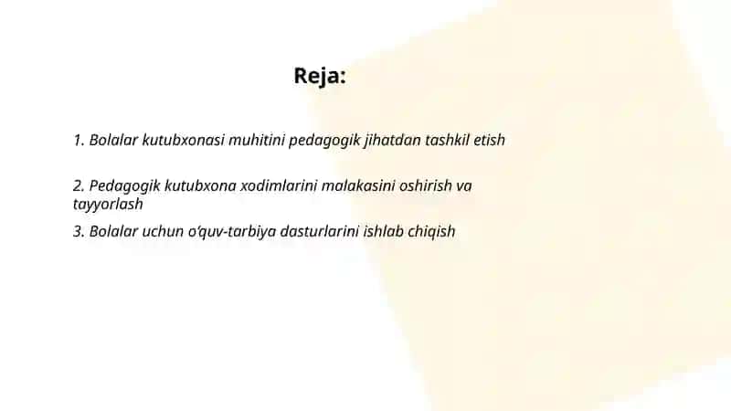 Bolalar kutubxona pedagogikasini shakillantirishdagi shart- sharoitlar 2