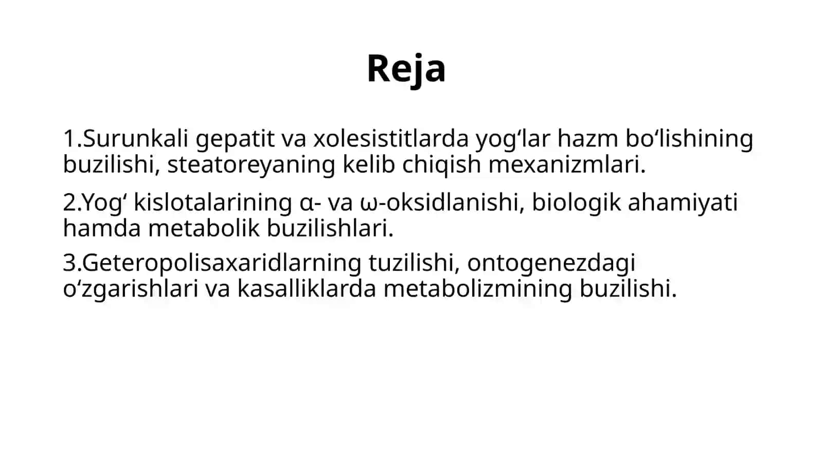 Surunkali gepatitlar. Xolesistitlarda yog'lar hazmlanishini buzilishi(steatoreya).Yog' kislotalarini 2