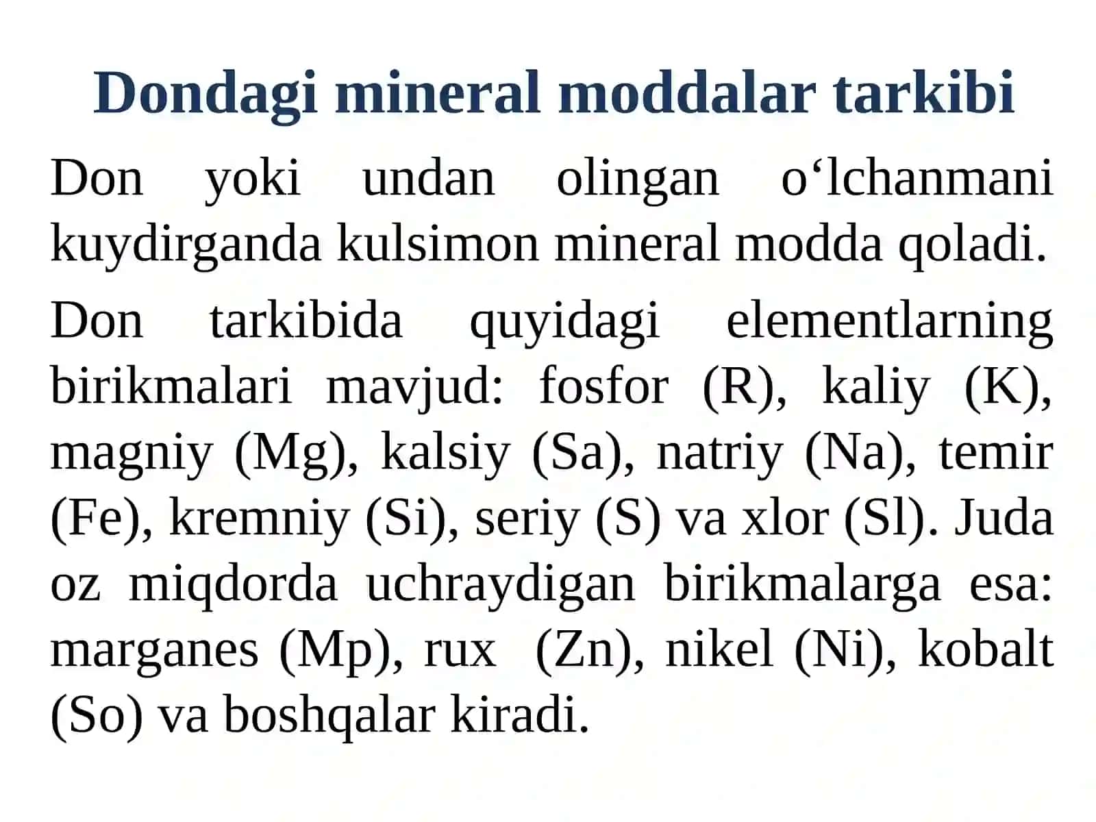 Donning mineral moddalari 2
