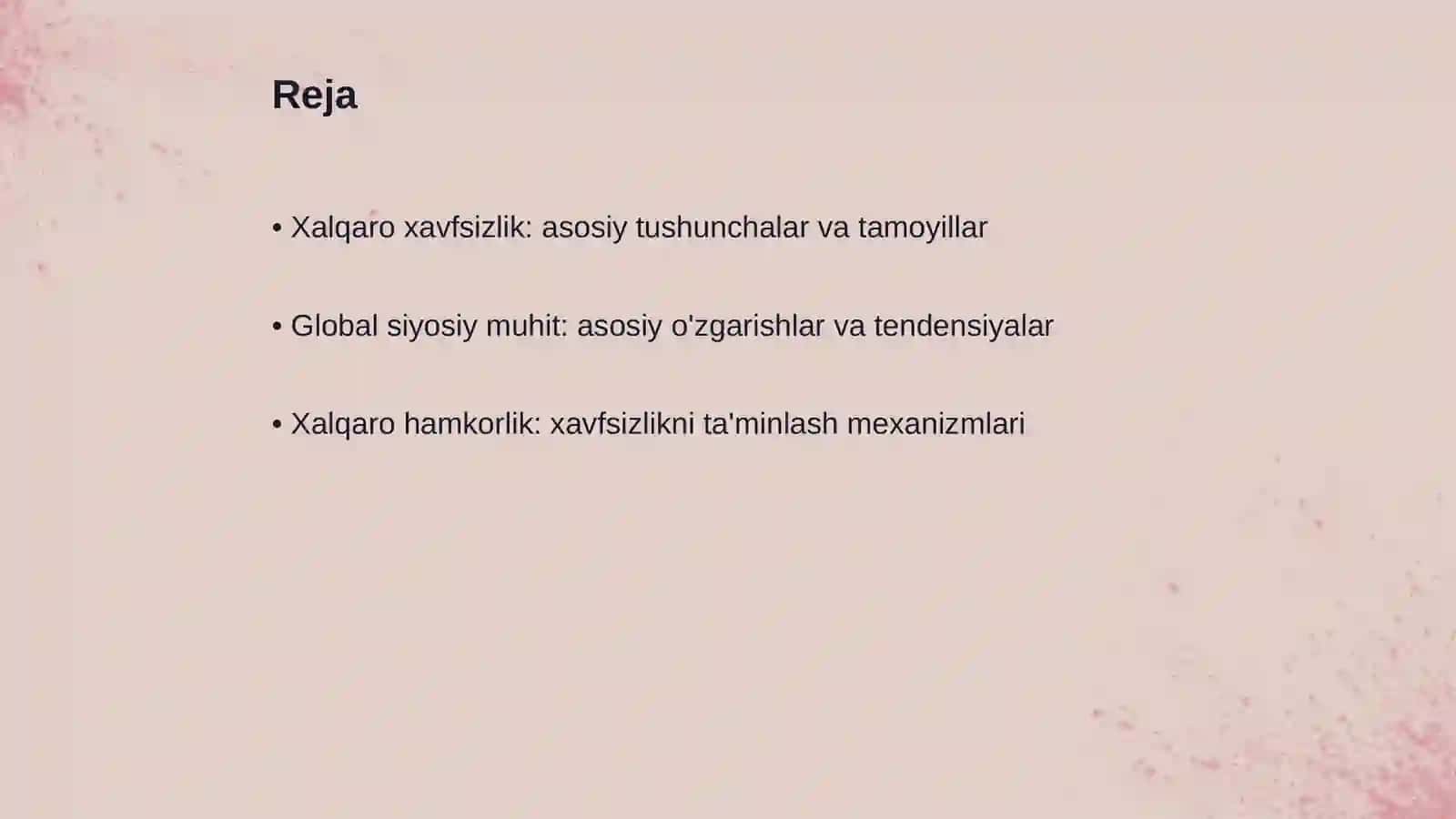 Global siyosiy muhit va xalqaro xavfsizlik strategiyalari 2
