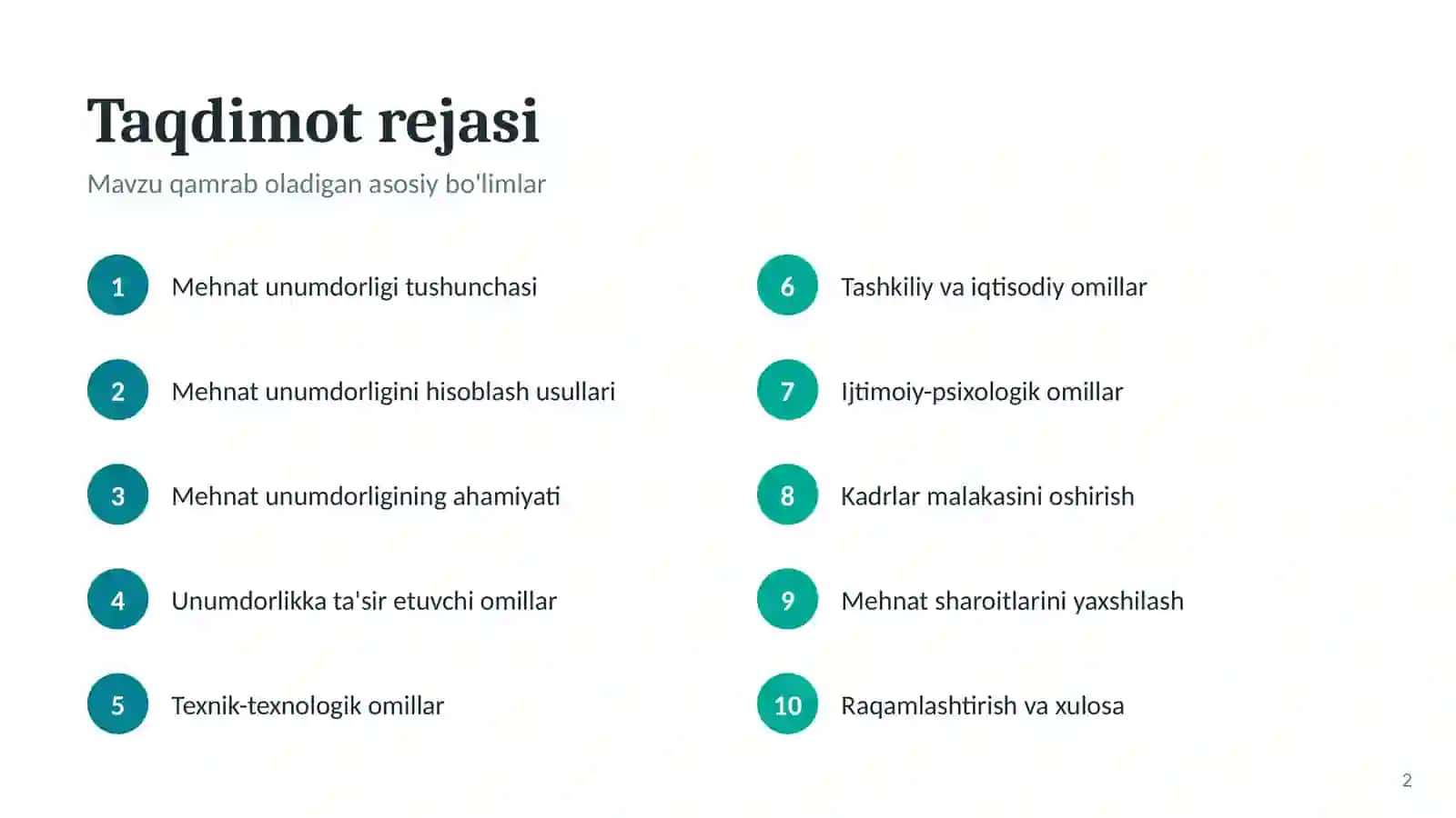 KORXONA IQTISODIYOTI VA MENEJMENTI 2