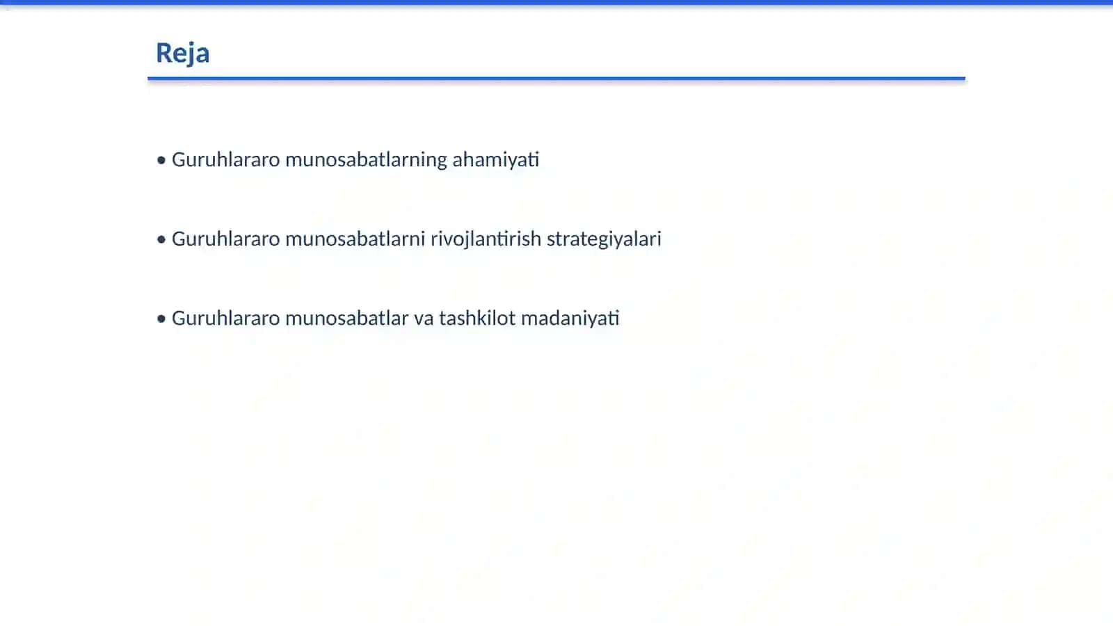 Inson resurslarini boshqarishda guruhlararo munosabatlar 2