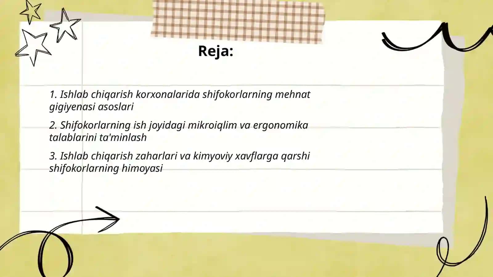 Turli soha mutaxassisligidagi shifokorlaming mehnat gigiyenasi 2