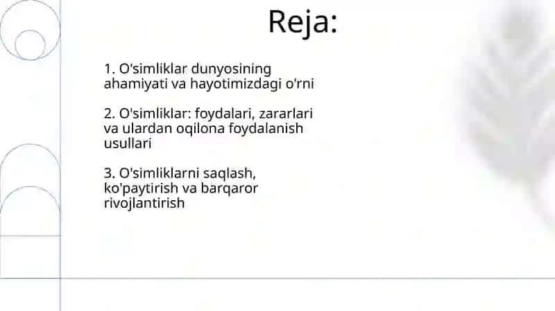 O'simliklar dunyosi va hayot tarzi 2