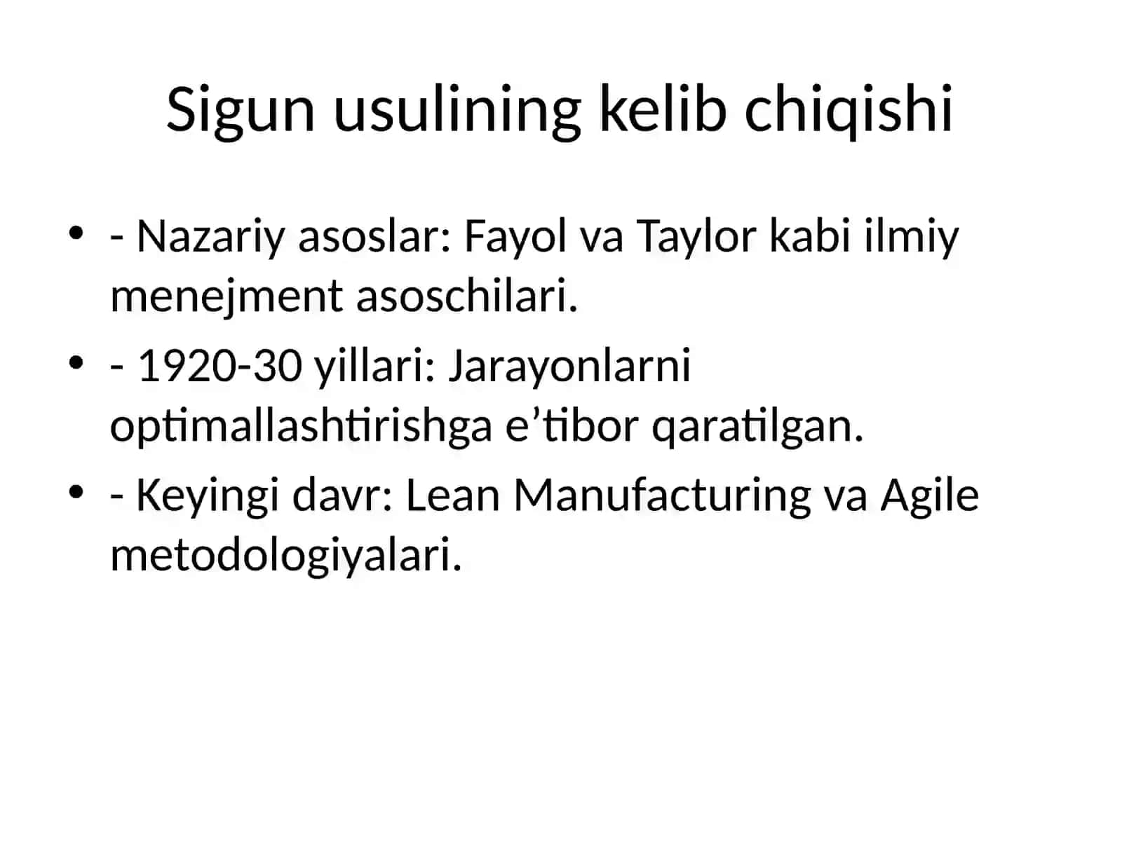 Sigun usuli: Kelib chiqishi va hozirgi qo‘llanilishi 2