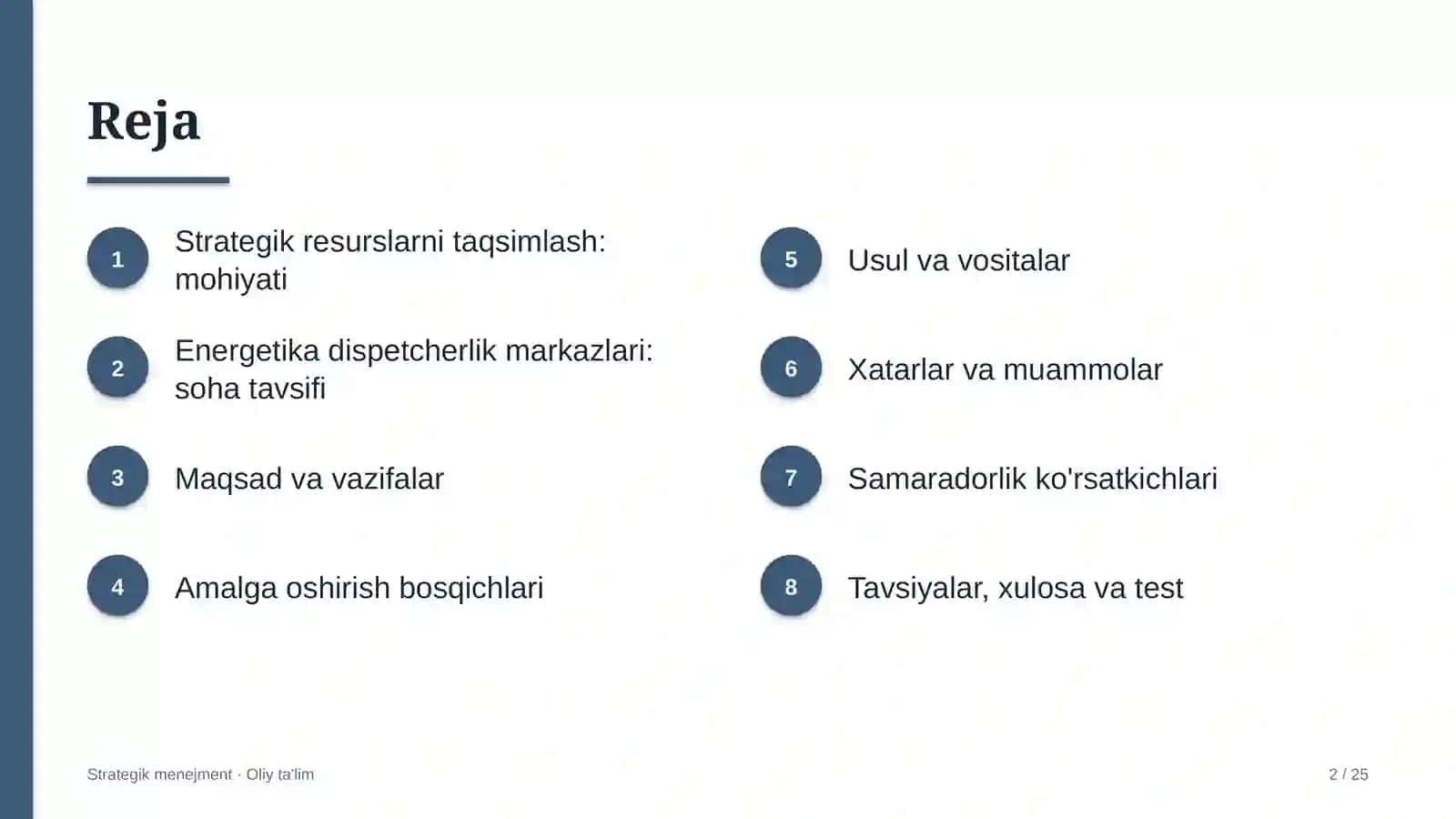 energetika dispetcherlik markazlarida strategik resurslarni taqsimlash 2130 2