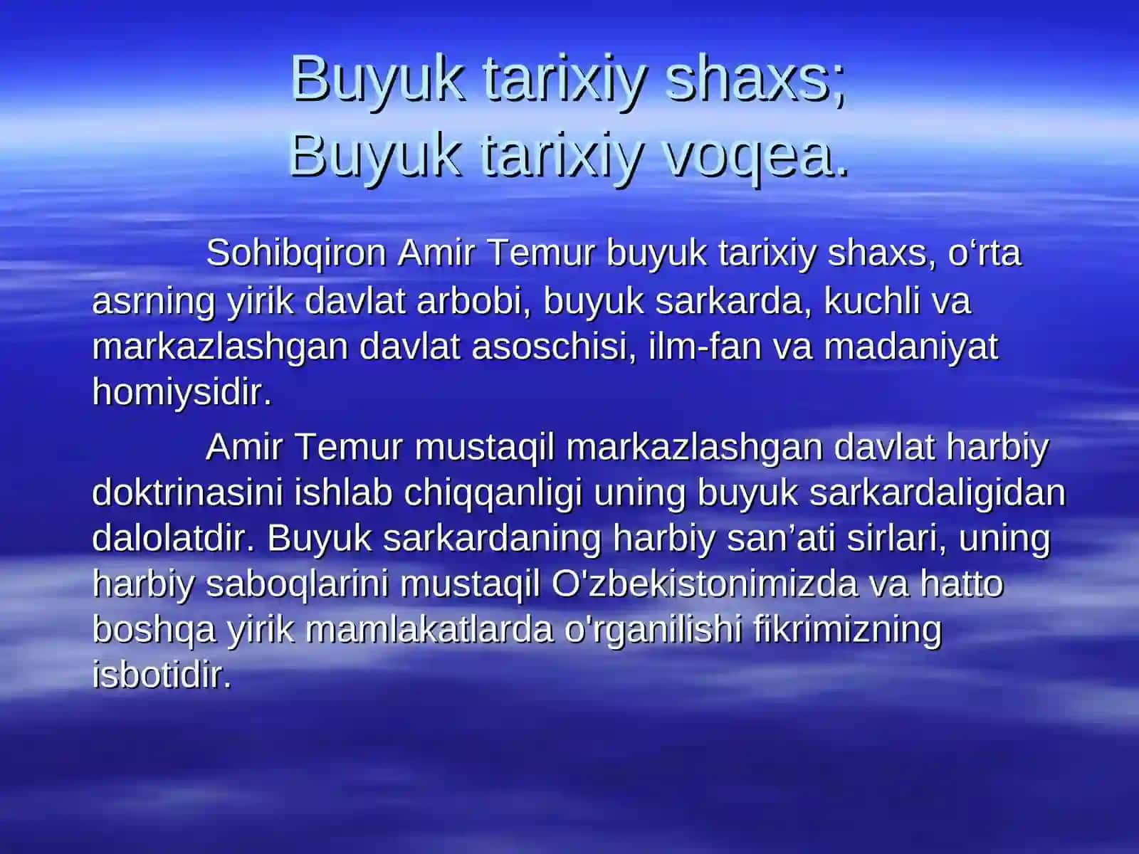 AMIR TEMUR BUYUK DAVLAT ARBOBI 2