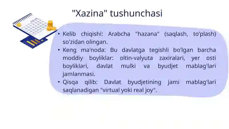 Xazina va g’aznachilik tushunchalari o’rtasidagi farqlar 2