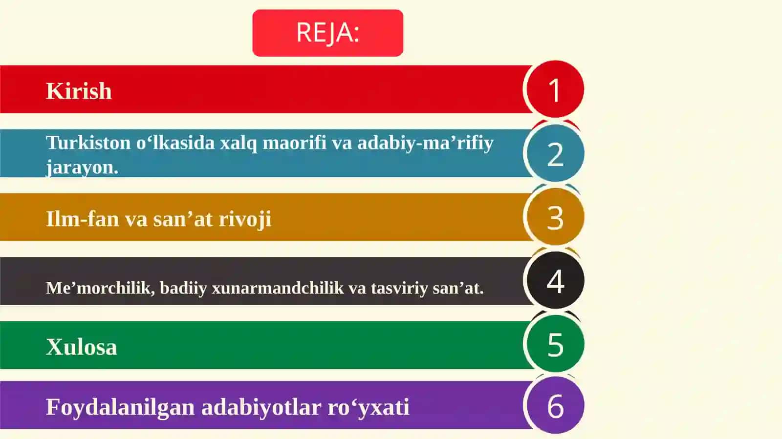 CHOR ROSSIYANING TURKISTONDA MILLIY MADANIYAT SOHASIDA OLIB BORGAN SIYOSATI 2