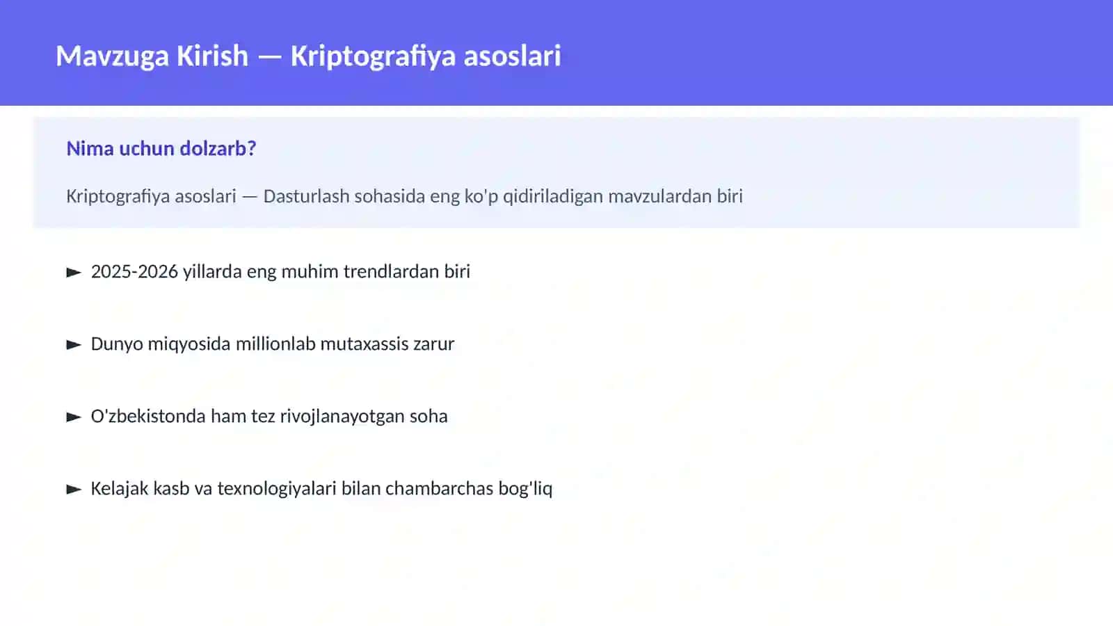 Kriptografiya asoslari 2