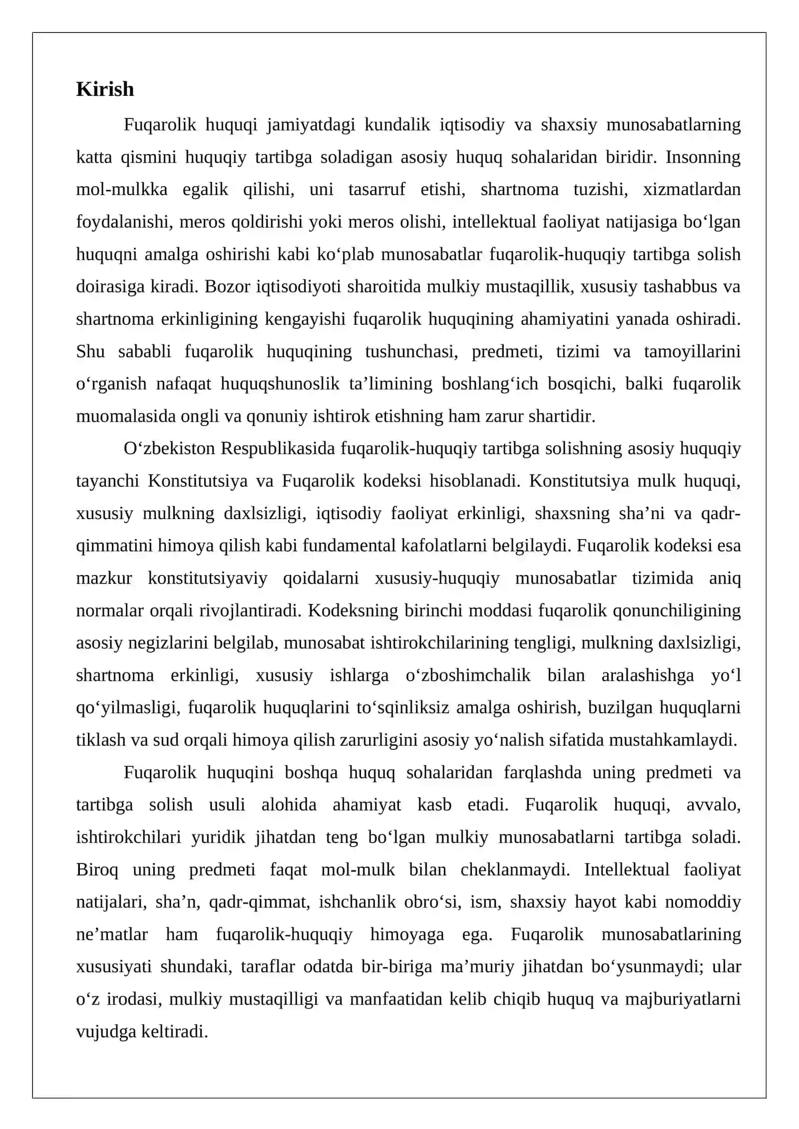 Fuqarolik huquqi tushunchasi, predmeti, tizimi va tamoyillari 2