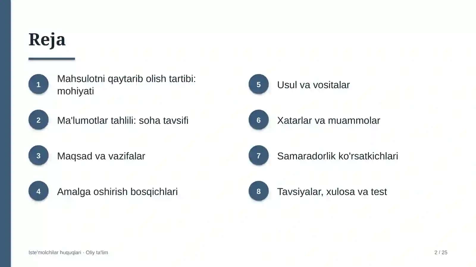 Ma'lumotlar tahlili sohasida mahsulotni qaytarib olish tartibi 2