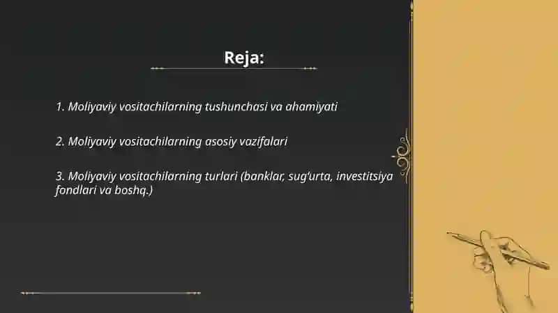 Moliyaviy vositachilarning umumiy tarkibi 2