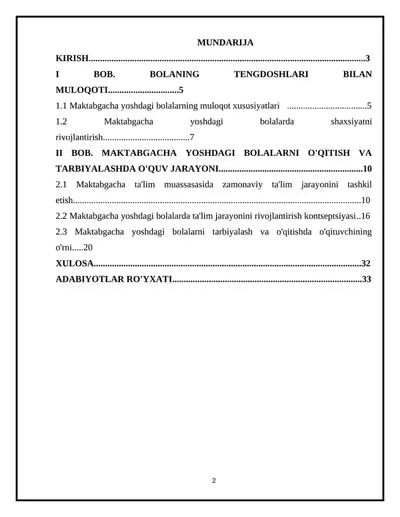 MAKTABGACHA TA'LIM TASHKILOTIDA TA'LIM -TARBIYA ISHLARINI REJALASHTIRISH VA HISOBGA OLISH 2
