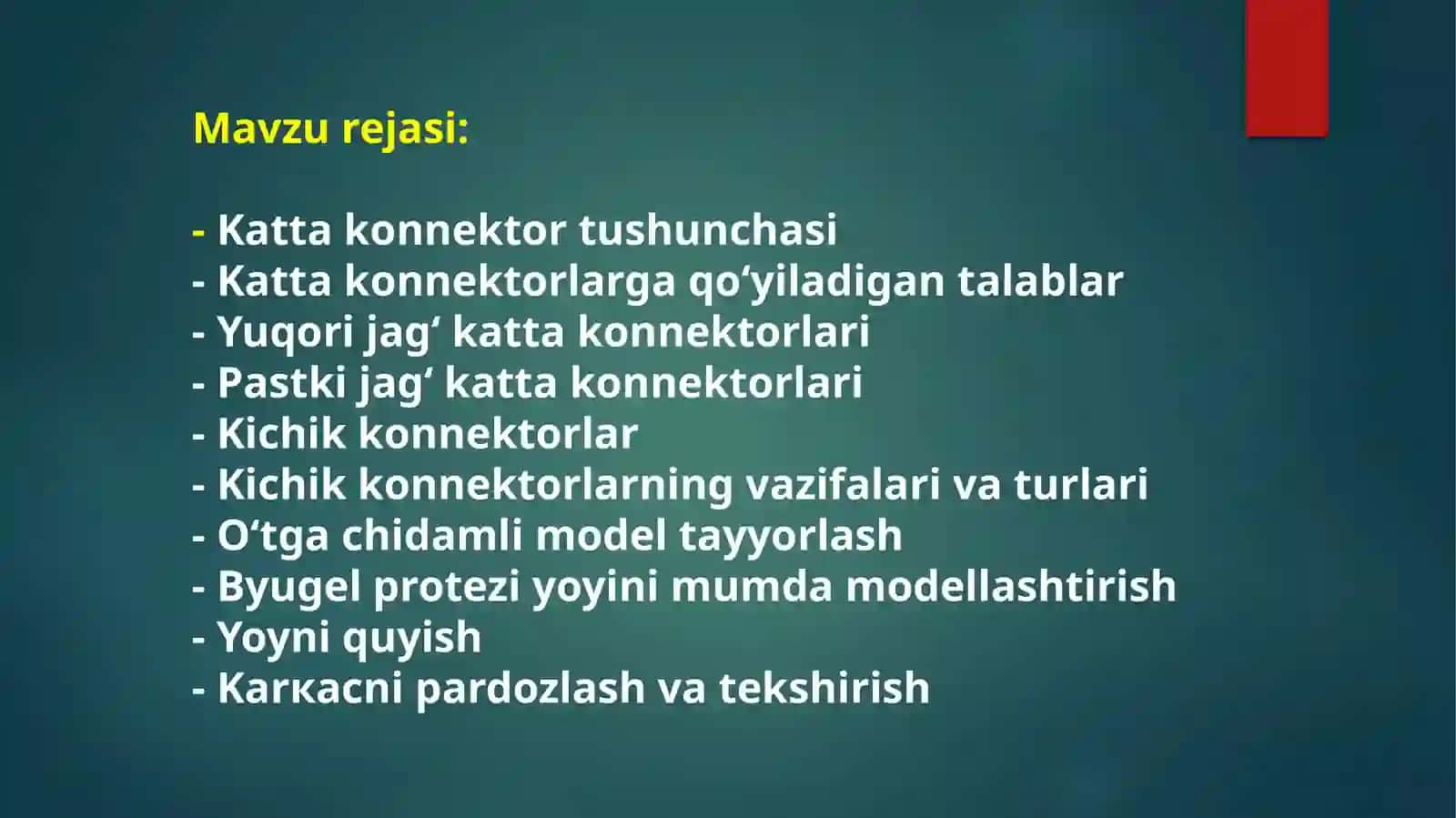Byugel protezlarining yoylari (katta konnektorlar) 2